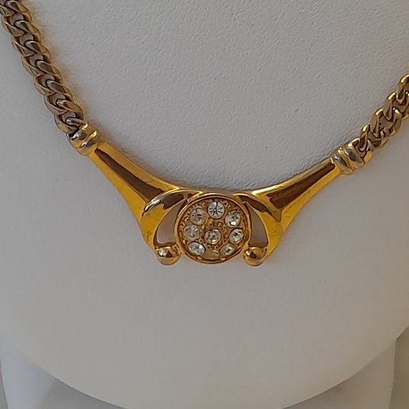 Park Lane Gold Tone Necklace with Circular Pendant/Crystals - Picture 4 of 7